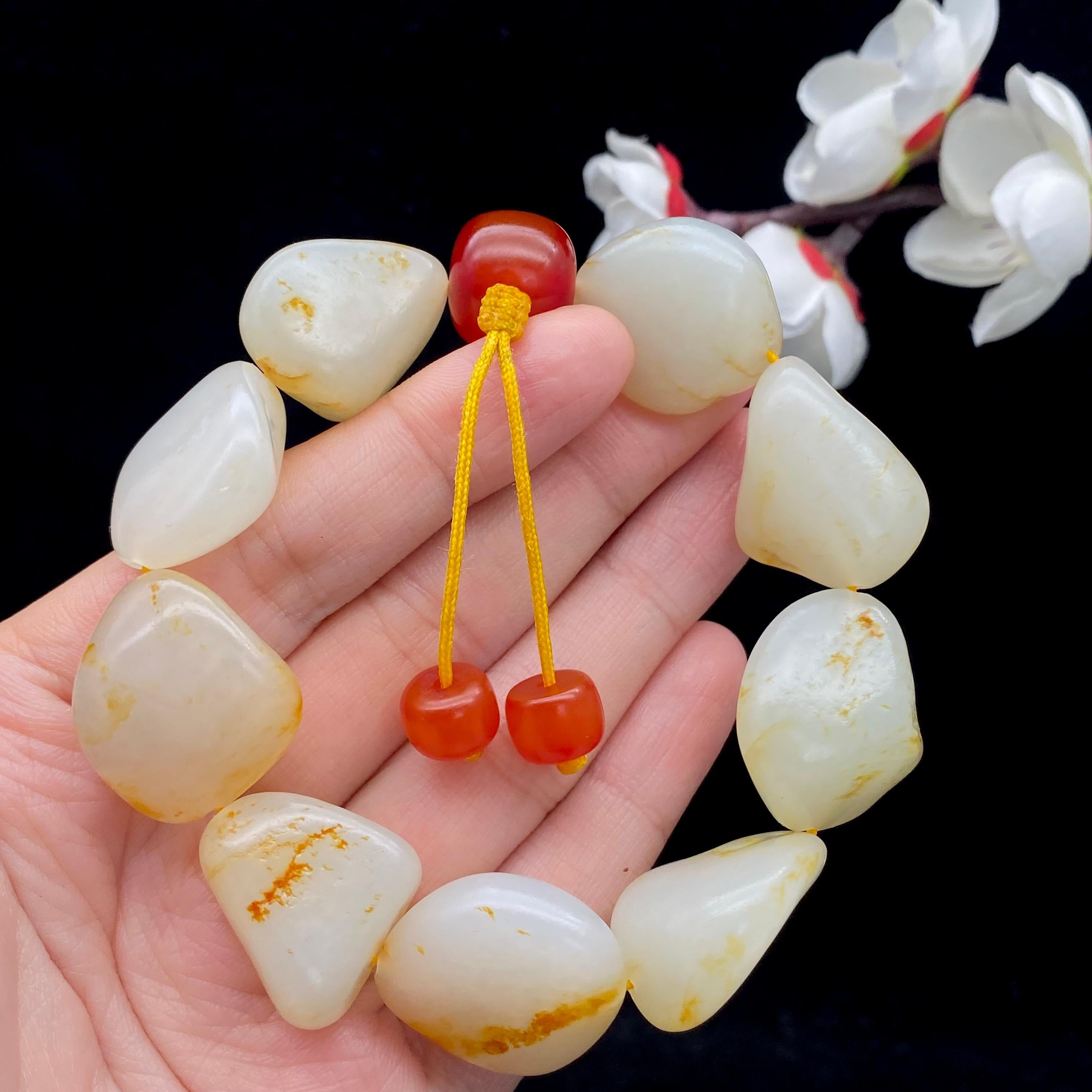 和田玉洒金皮【精品手串】（68g）