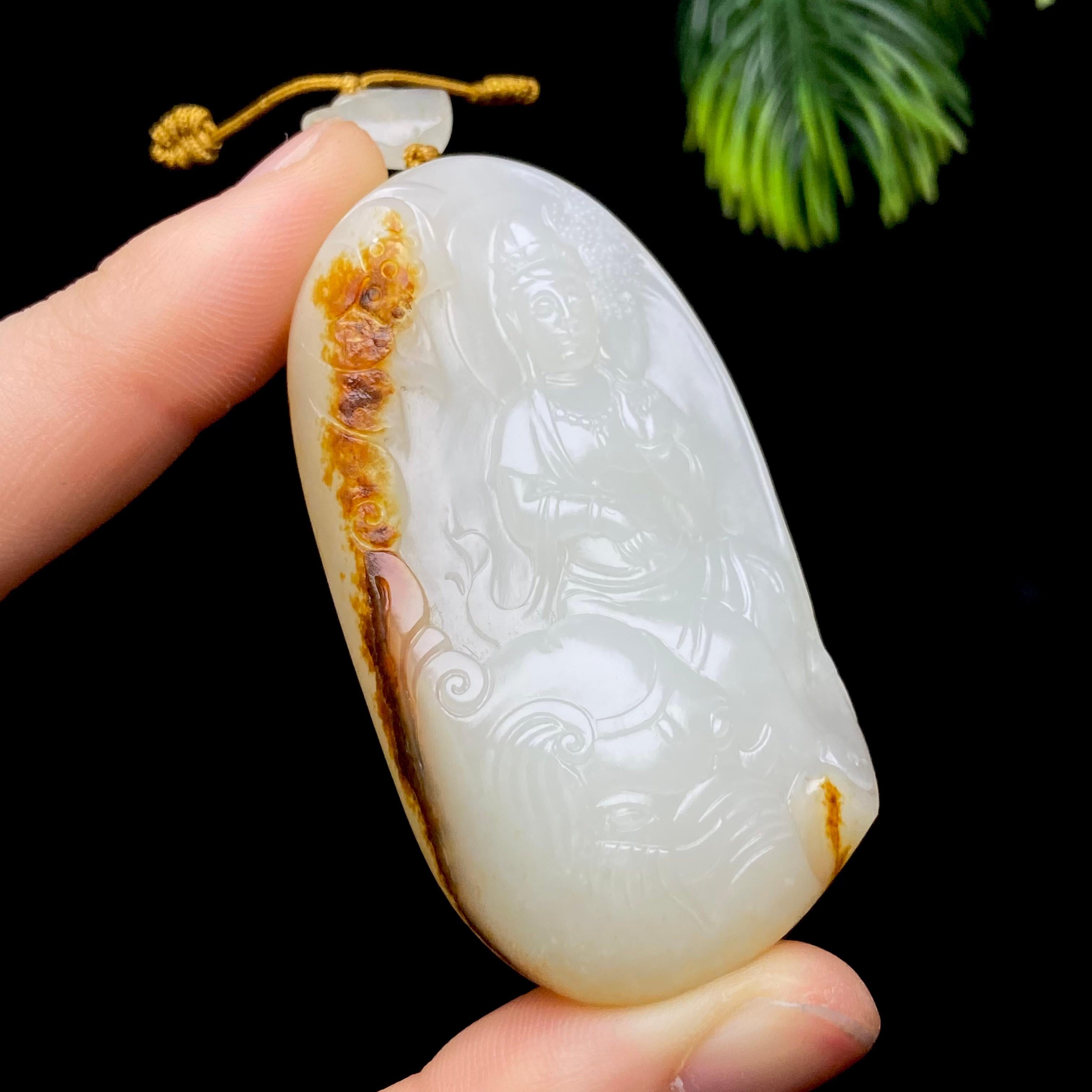 和田玉籽料普贤菩萨（56.1g）