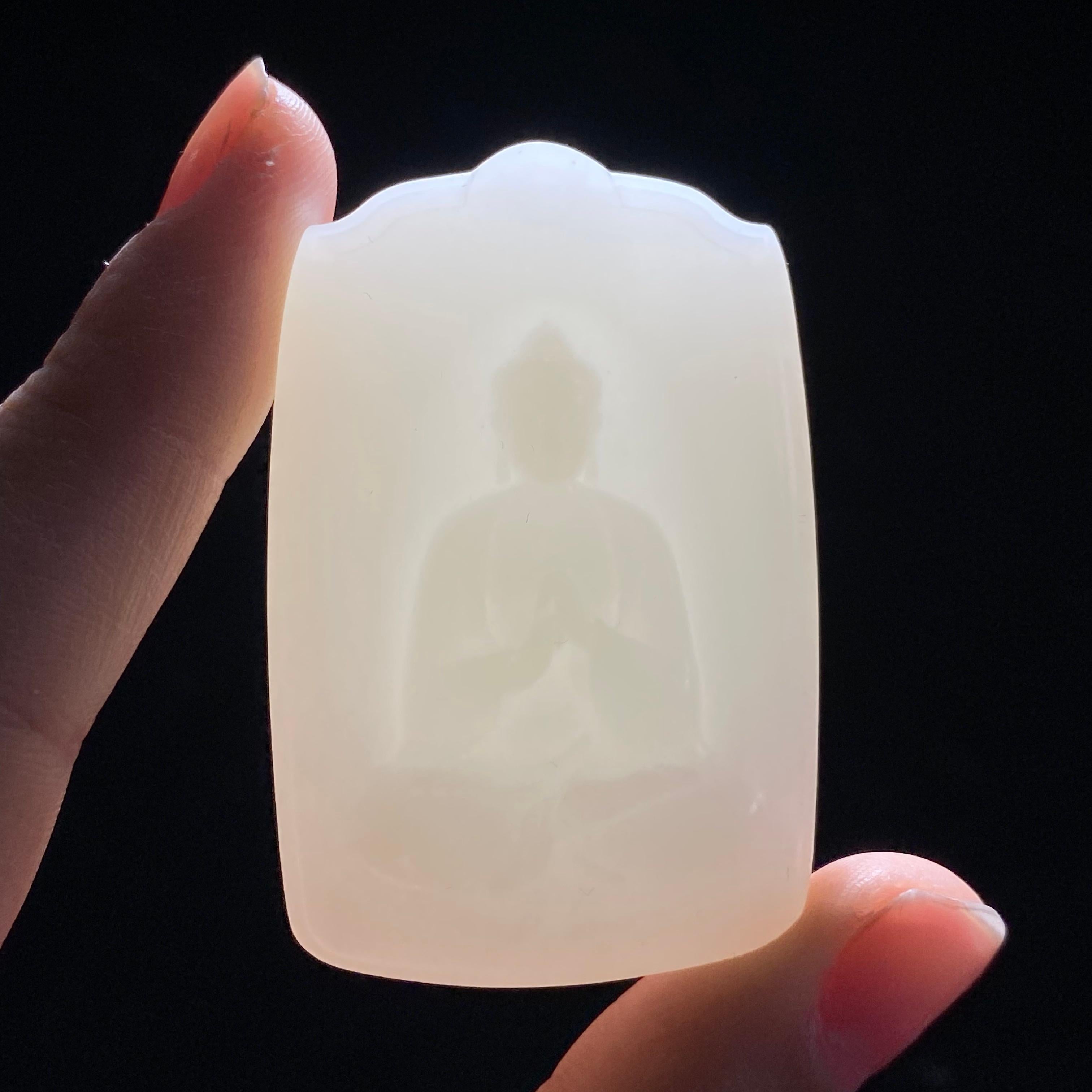 和田玉白玉大日如来（45.6g）