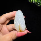 和田玉籽料撒金皮观音（48.3g）