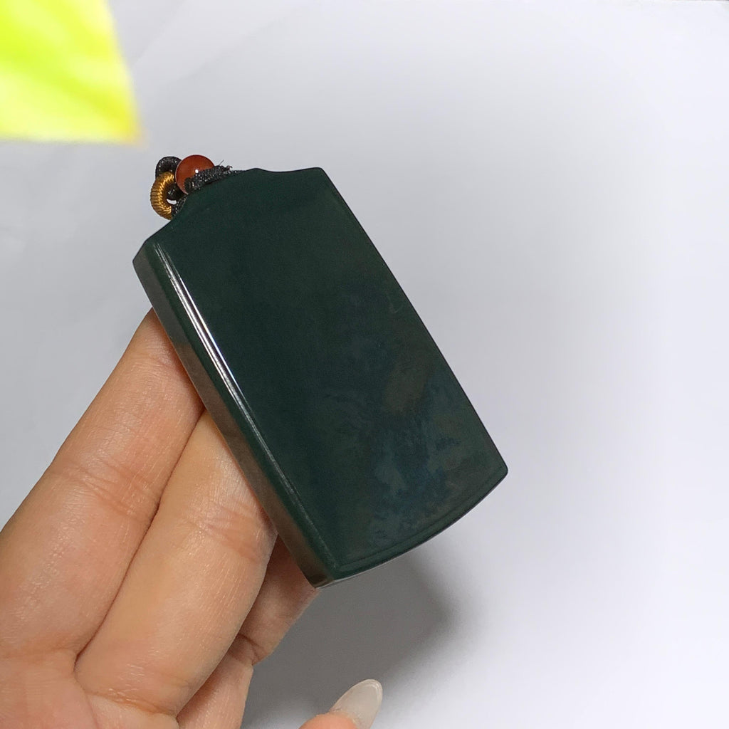 和田山料黑青无事牌挂件（66.0g）
