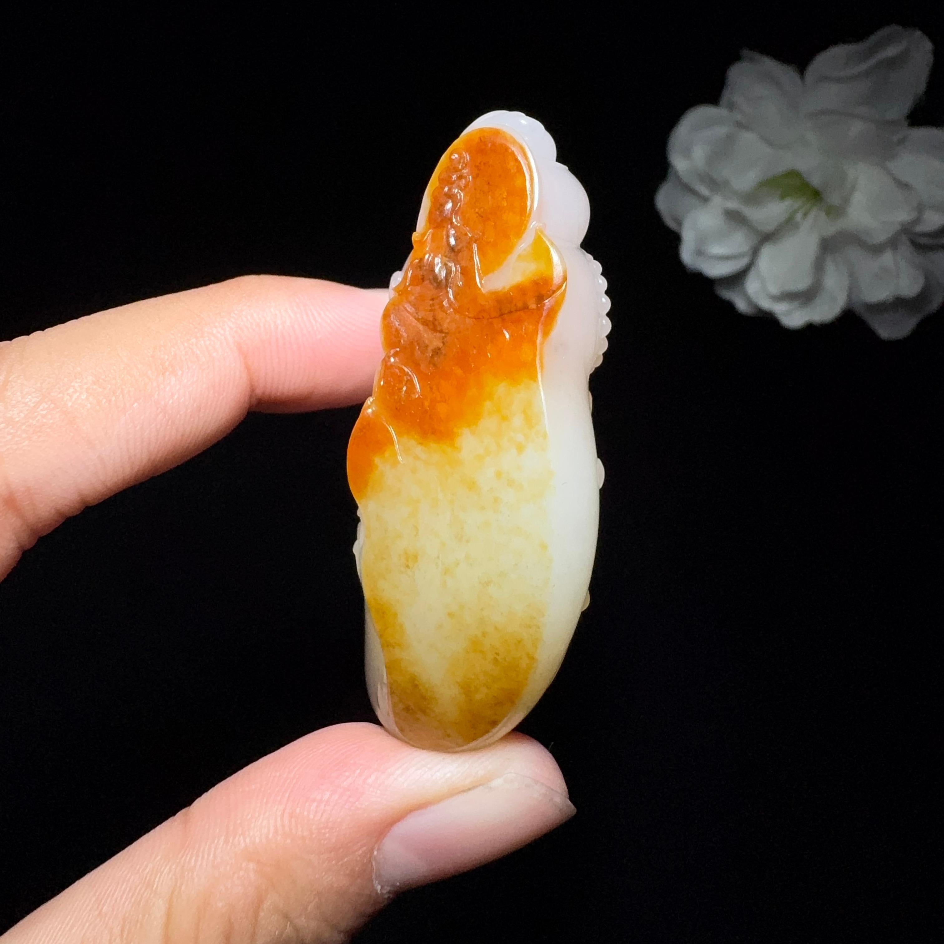 高品质和田玉籽料观音挂件（44.5g）