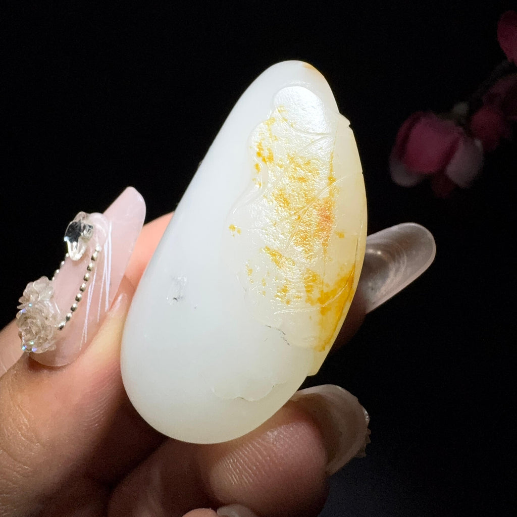 和田玉籽料挂件花开富贵（36.6g）