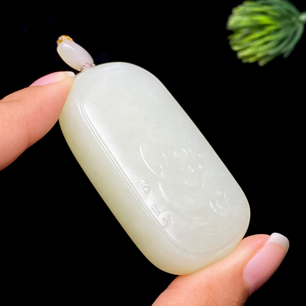 和田玉籽料白玉无事牌（54.0g）