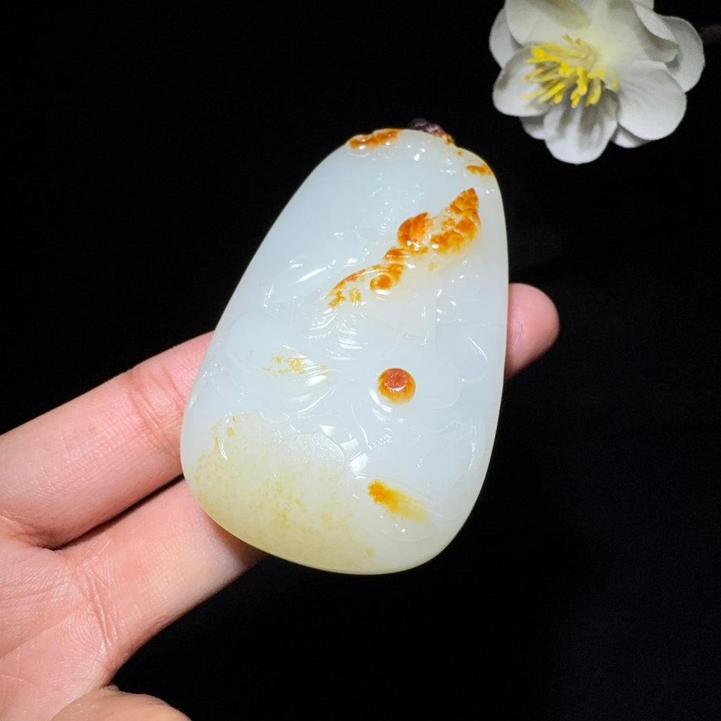 收藏毕业级和田玉籽料挂件观音挂件（83.1g）