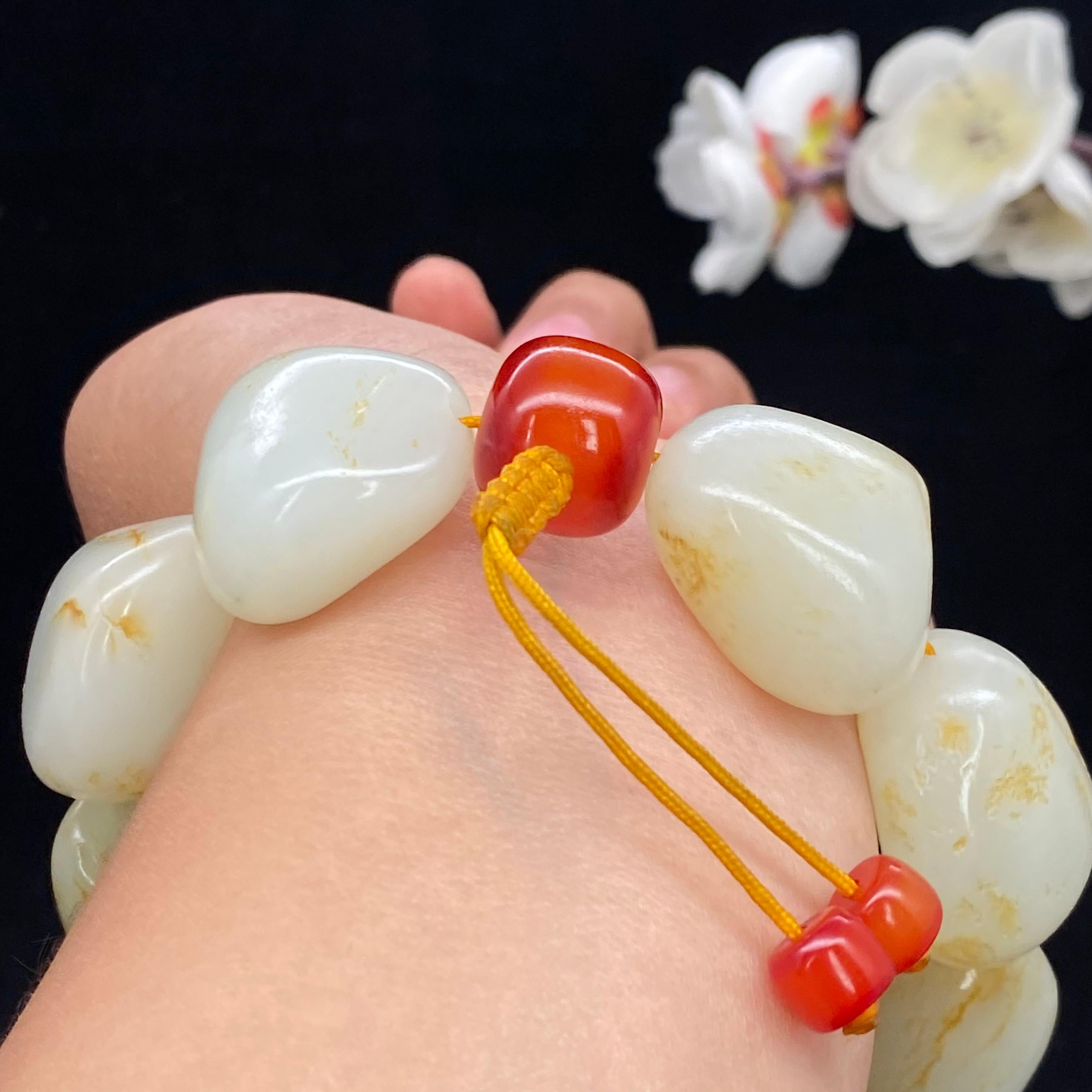和田玉洒金皮籽料【精品男士手串】（154.3g）