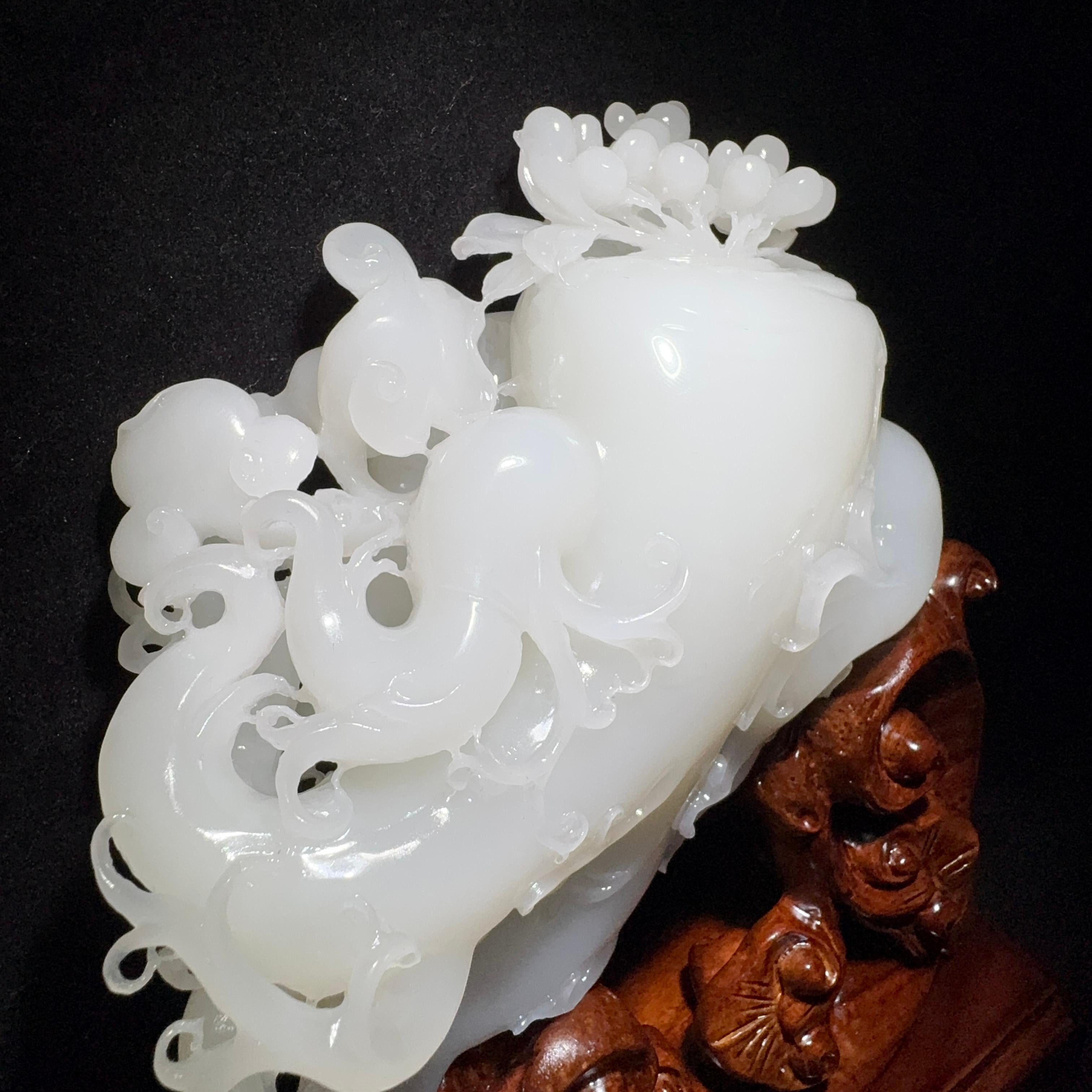 和田玉白玉人生如意摆件（531.2g）