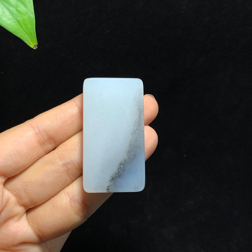 和田籽料青花无事牌挂件（34.3g）