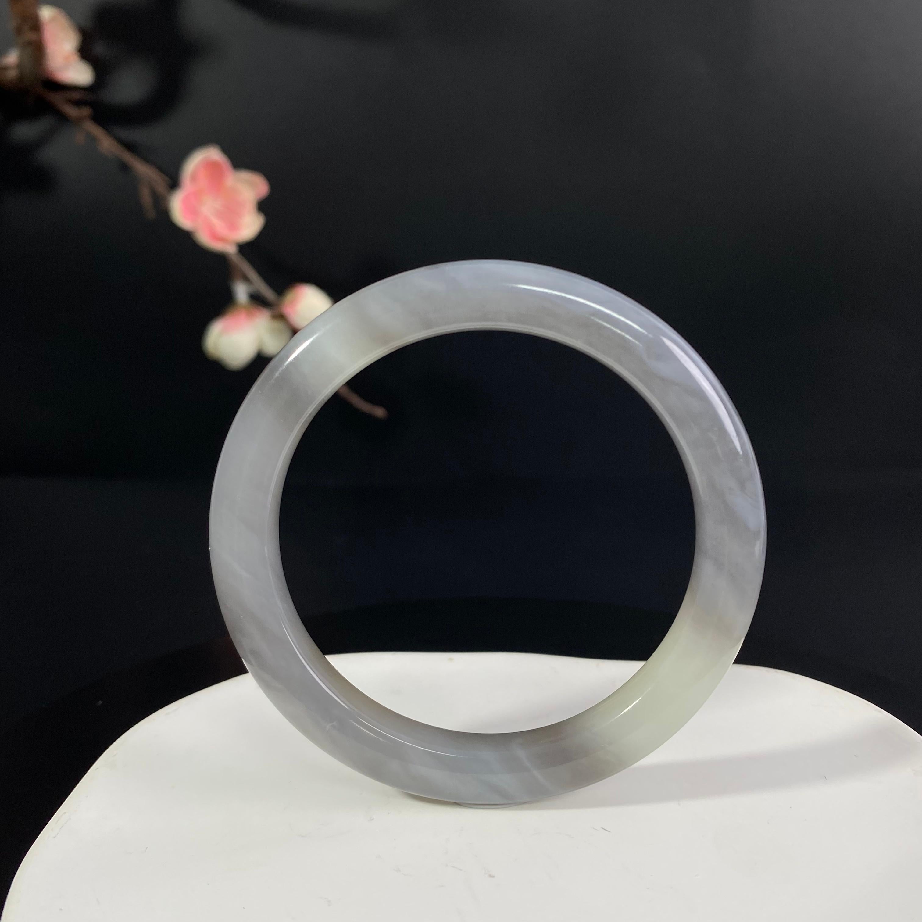 和田玉烟紫手镯2605180064（37.701g）