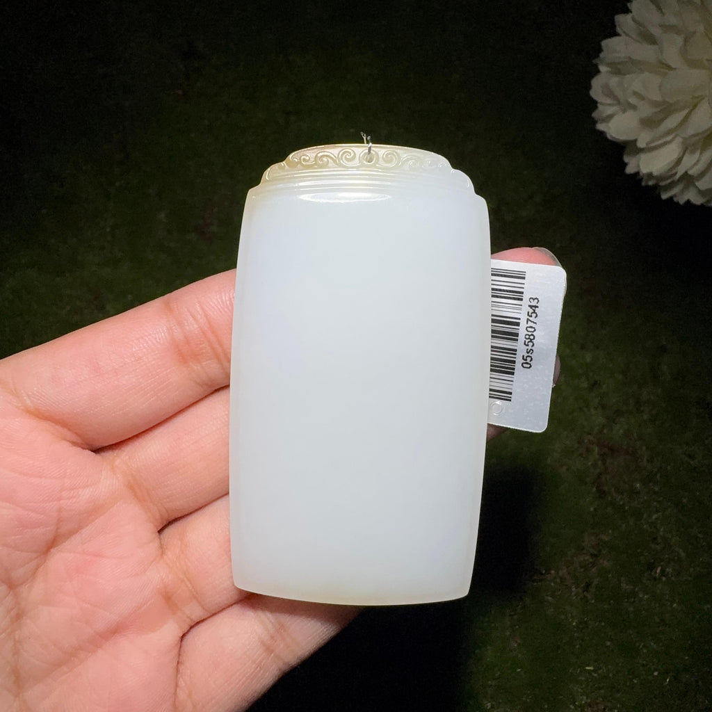 和田玉糖白平安无事牌（65.0g）
