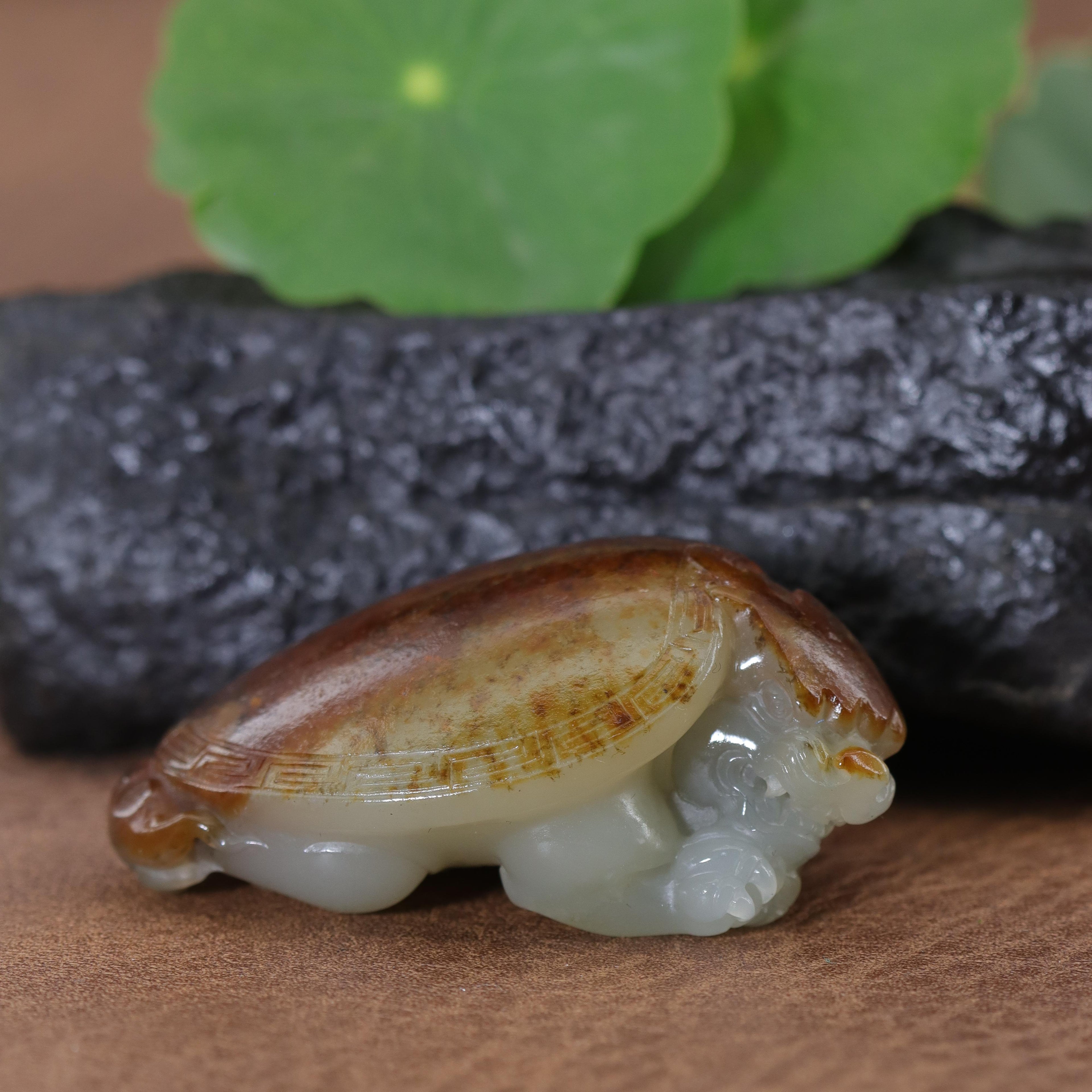 和田玉枣红皮龙龟吊坠（43.4g）