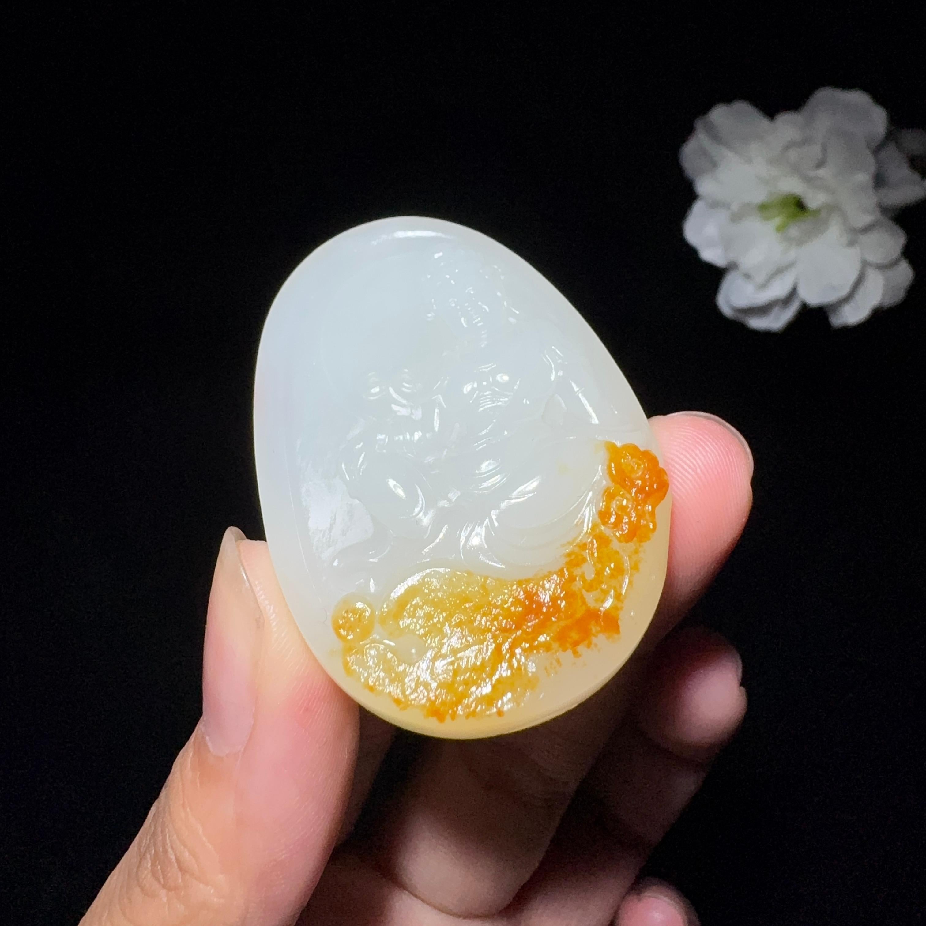 和田玉籽料观音挂件（35.2g）