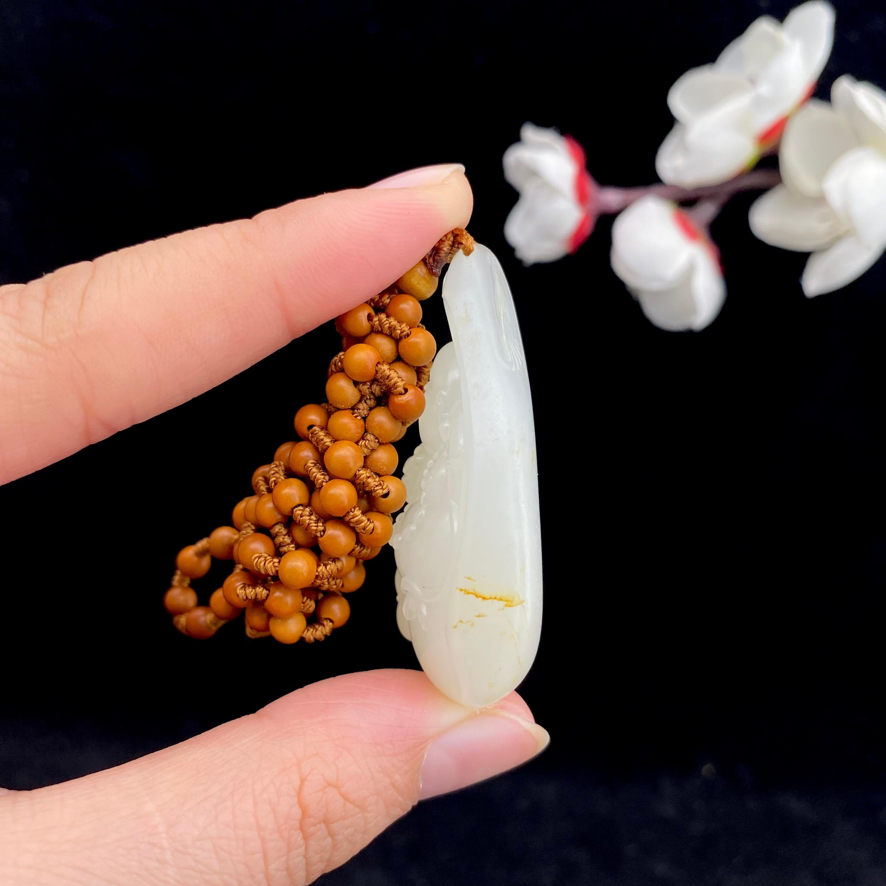 和田玉籽料佛公【福在眼前】（27.3g）