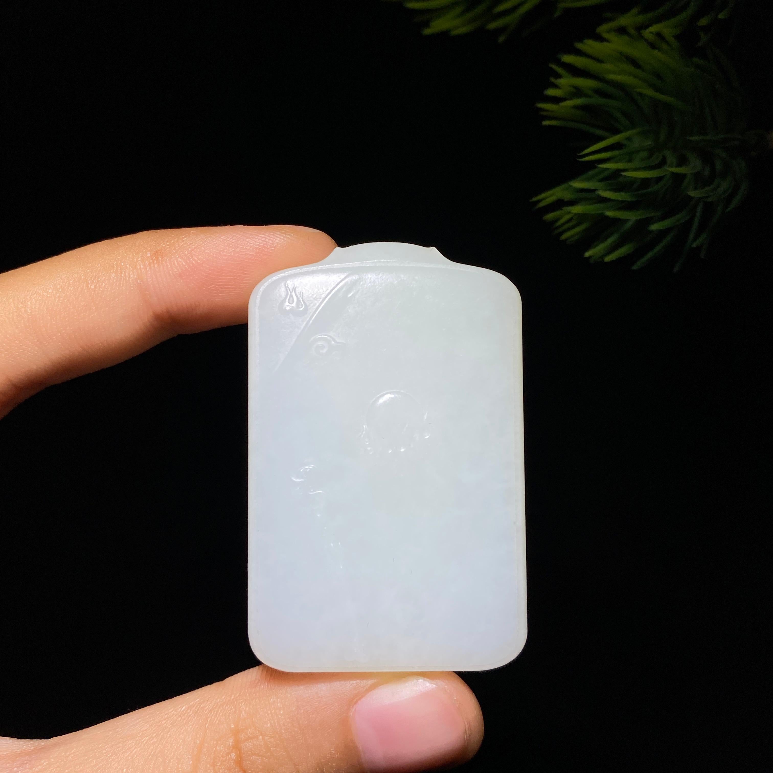 和田玉羊脂白玉无事牌（40.2g）