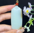 和田玉糖白莲花平安无事牌（36.0g）
