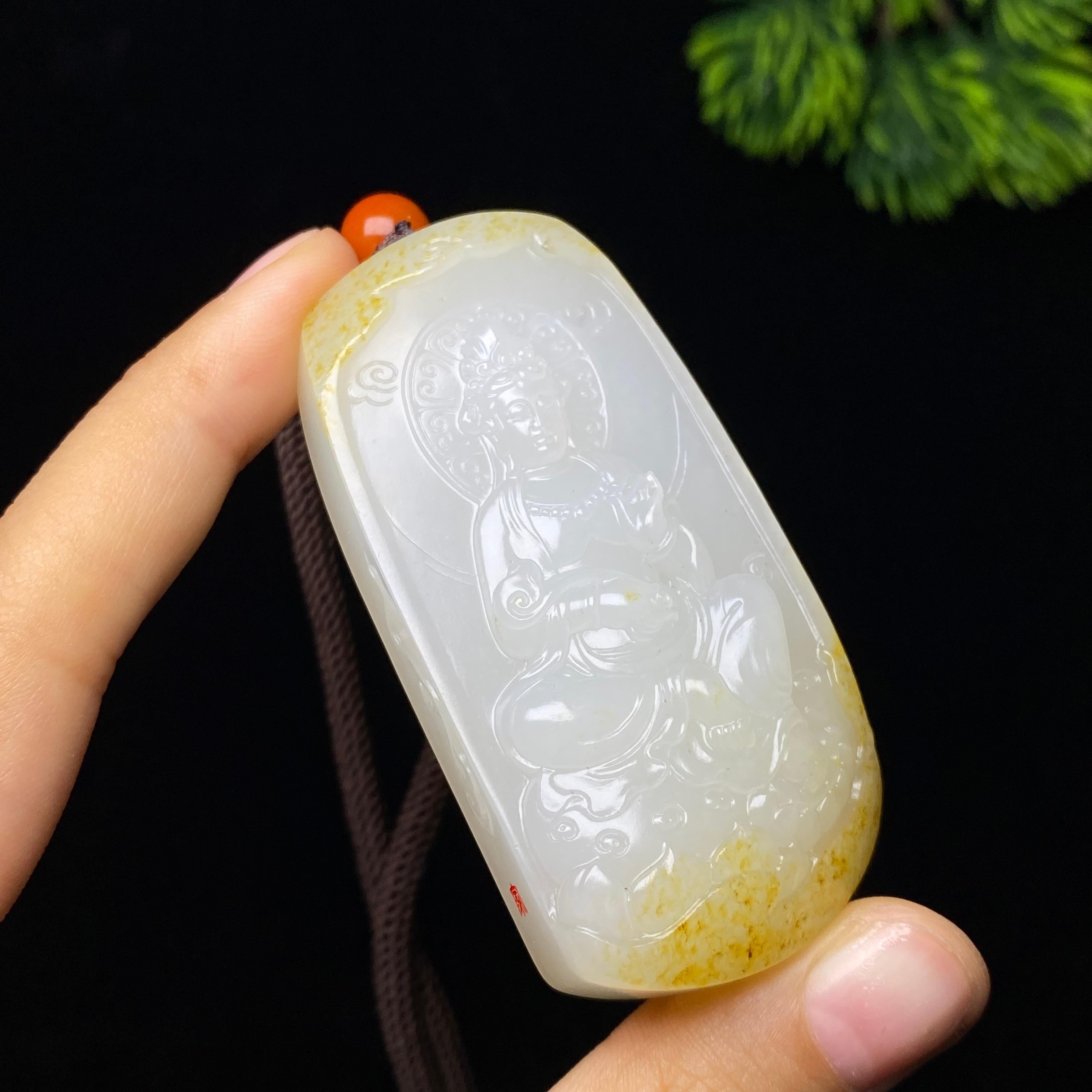 和田玉籽料观音（63.5g）