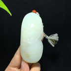 和田白玉关公手把件（132.0g）