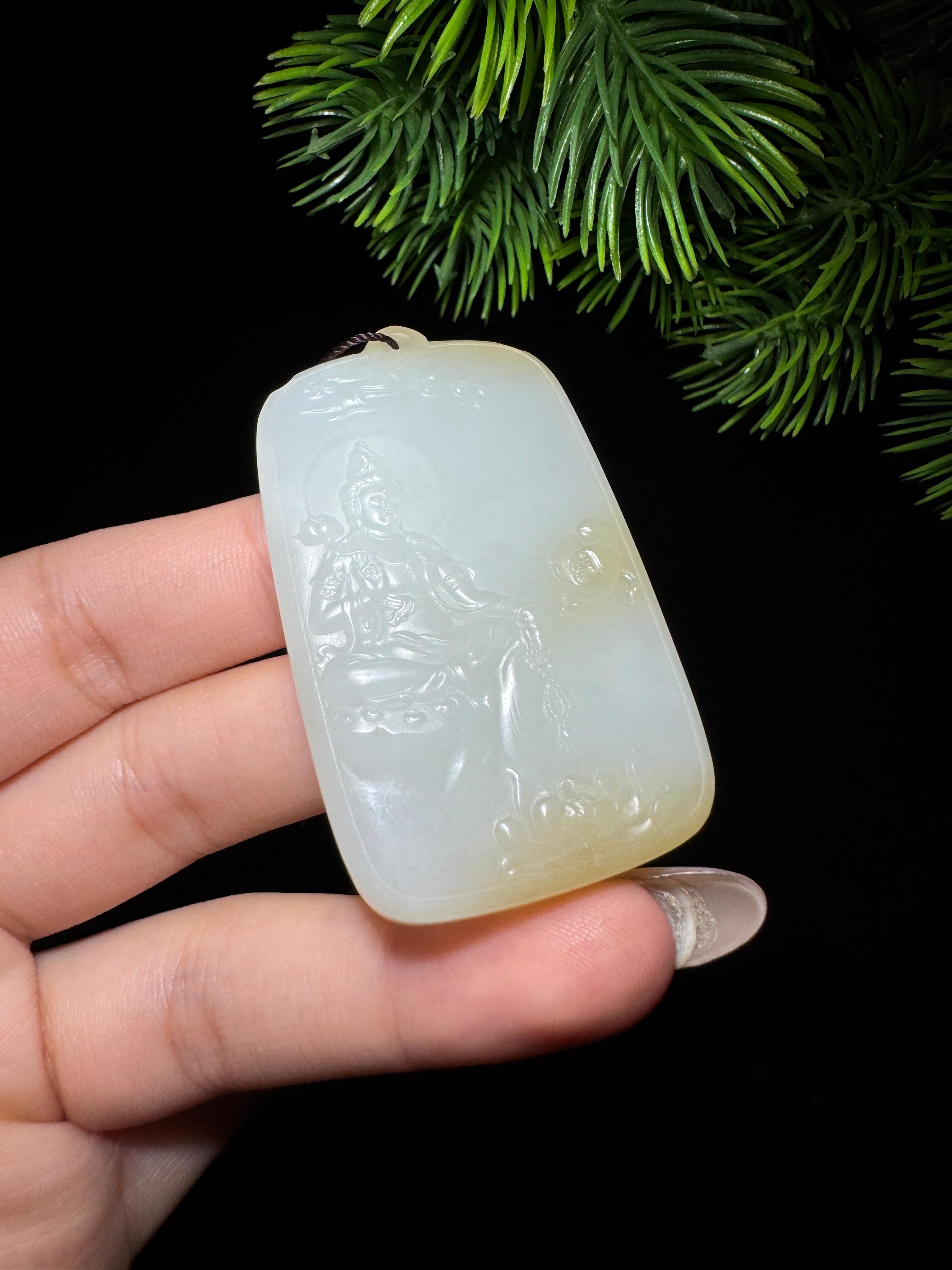 和田玉糖白玉观音（41.3g）