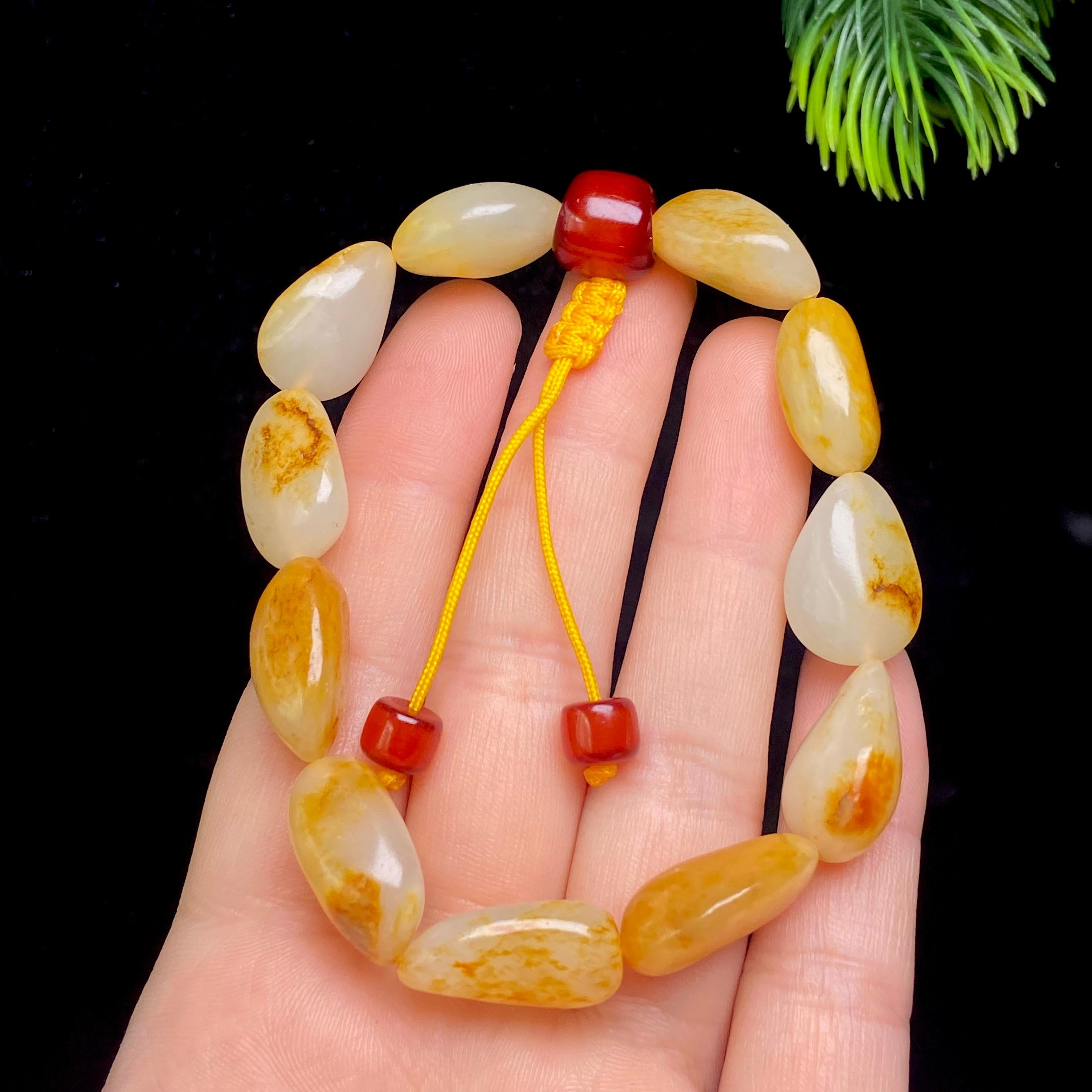 和田玉洒金皮籽料手串（36.11g）