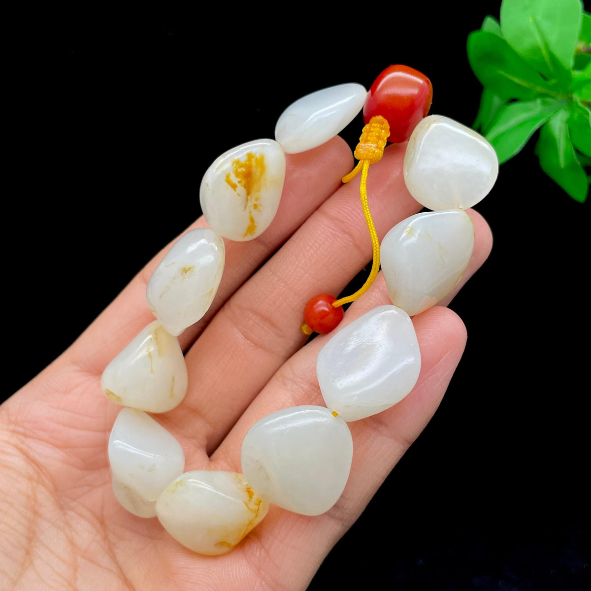 和田玉黄皮籽料【精品手串】（61g）