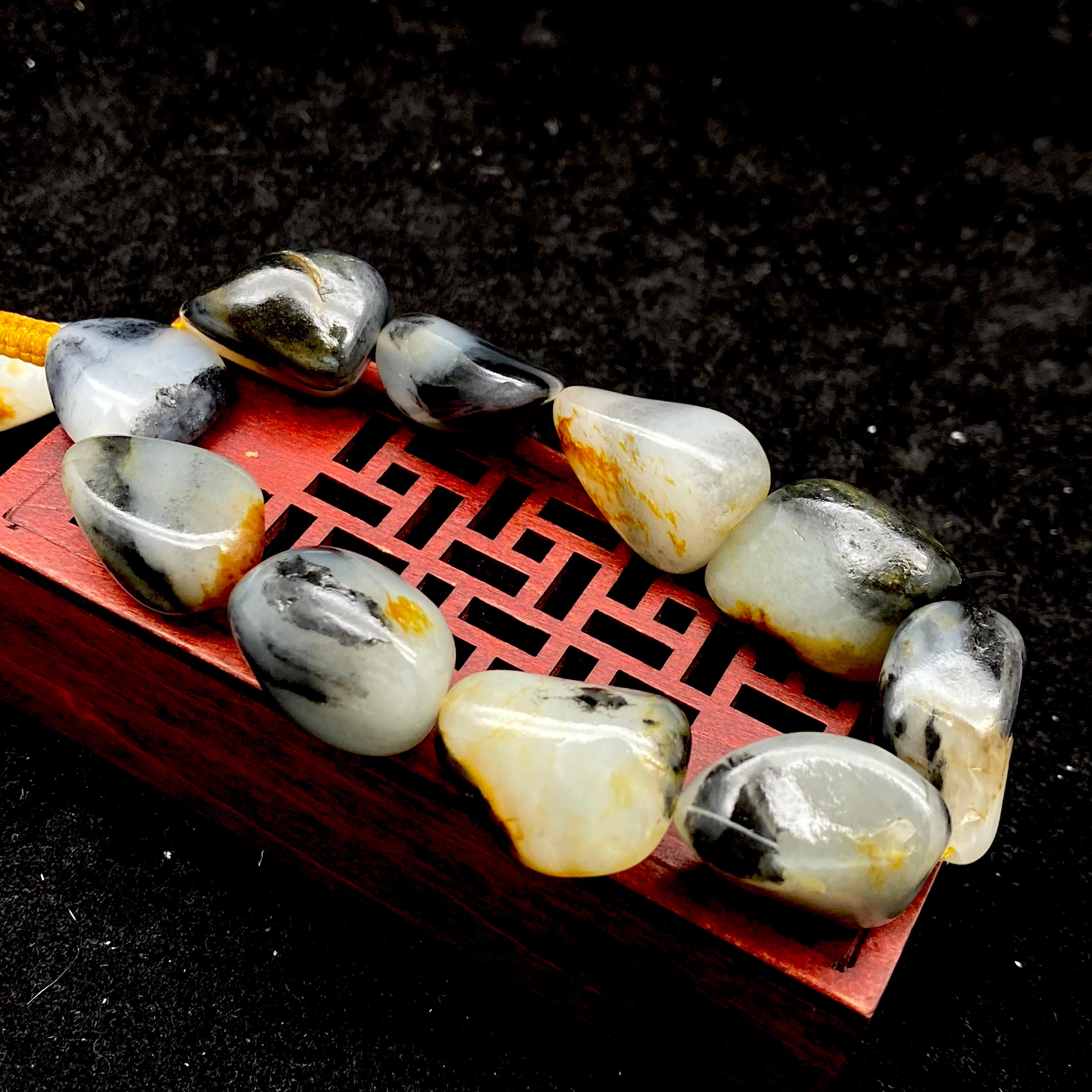 和田玉青花【精品手串】（77.9g）