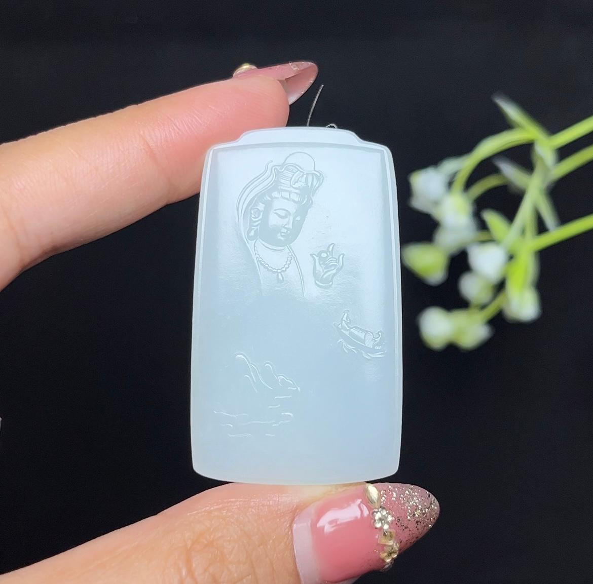 和田白玉山水观音（30.7g）