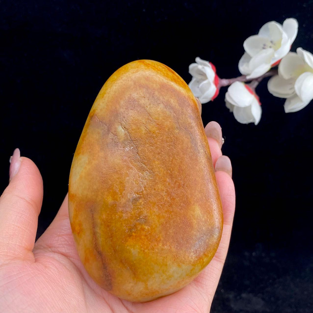 和田玉聚黄皮籽料原石（338.5g）