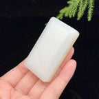 和田玉羊脂白玉无事牌（56.8g）