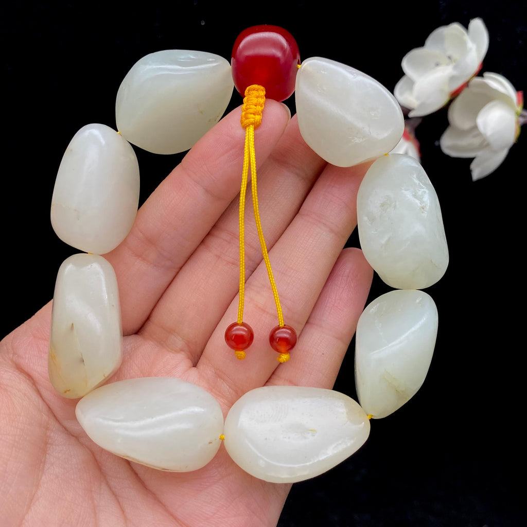 和田玉白玉籽料【精品手串】（107g）