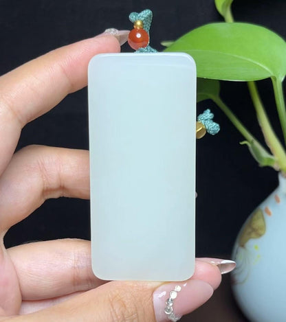 和田羊脂玉平安无事牌（76.8g）
