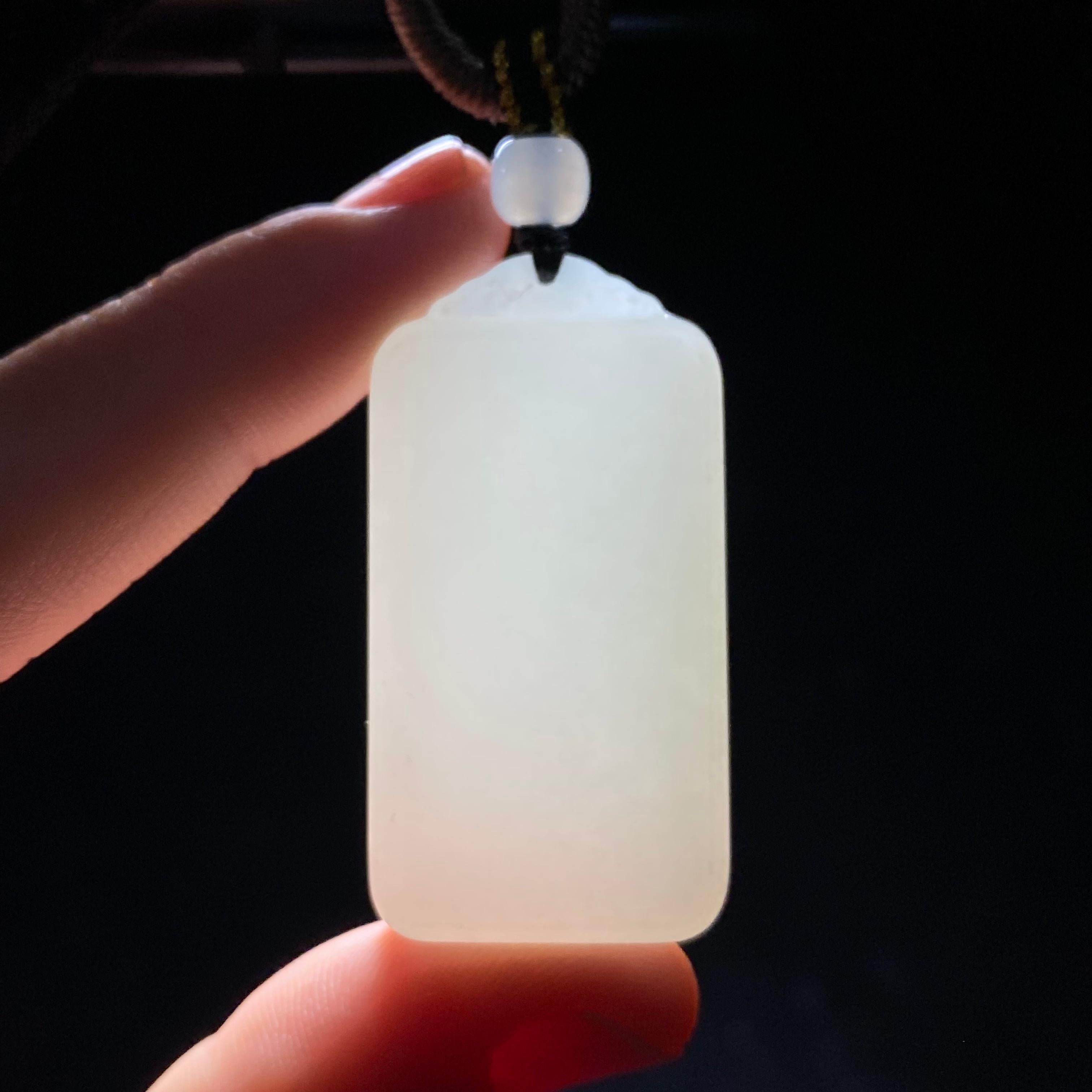 和田玉白玉无事牌（25.4g）