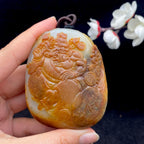 和田玉黄沁皮籽料【钟馗】手把件（163.2g）
