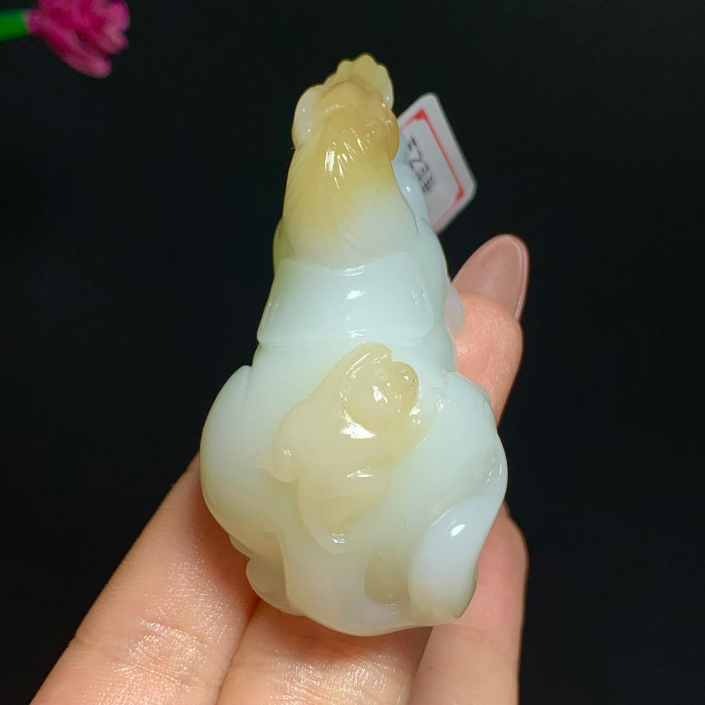 新疆且末糖白玉马上封侯手把件（55.2g）