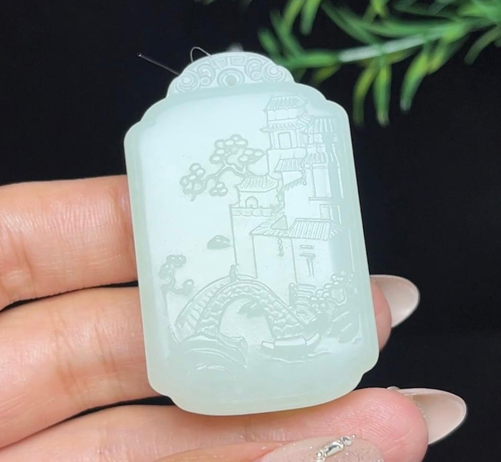 和田白玉山水牌（52.1g）