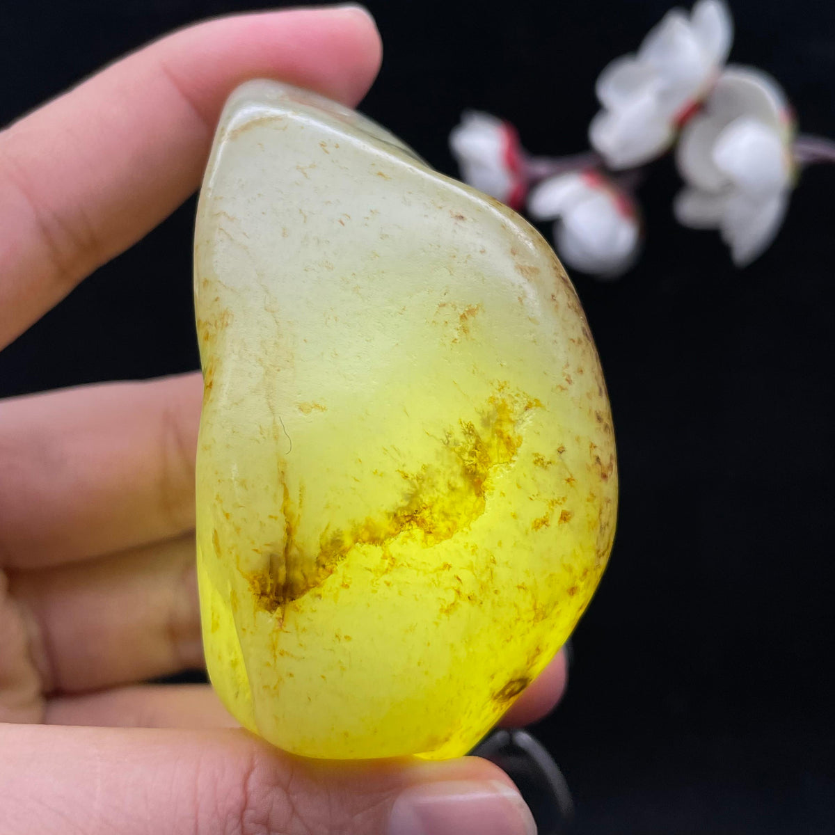 和田玉洒金皮籽料手把件（141g）