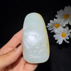 和田玉籽料莲花观音（89.6g）