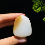 和田玉糖白玉无事牌90880449（34.6g）