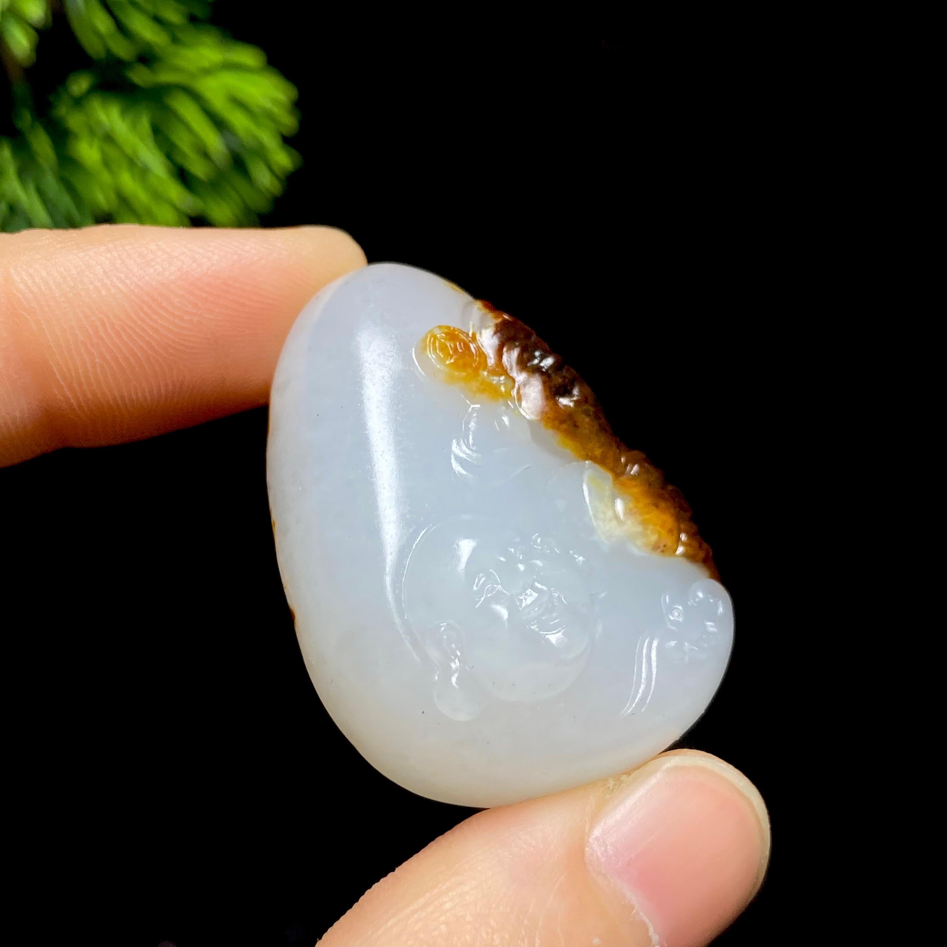 和田玉籽料财神弥勒（27.5g）
