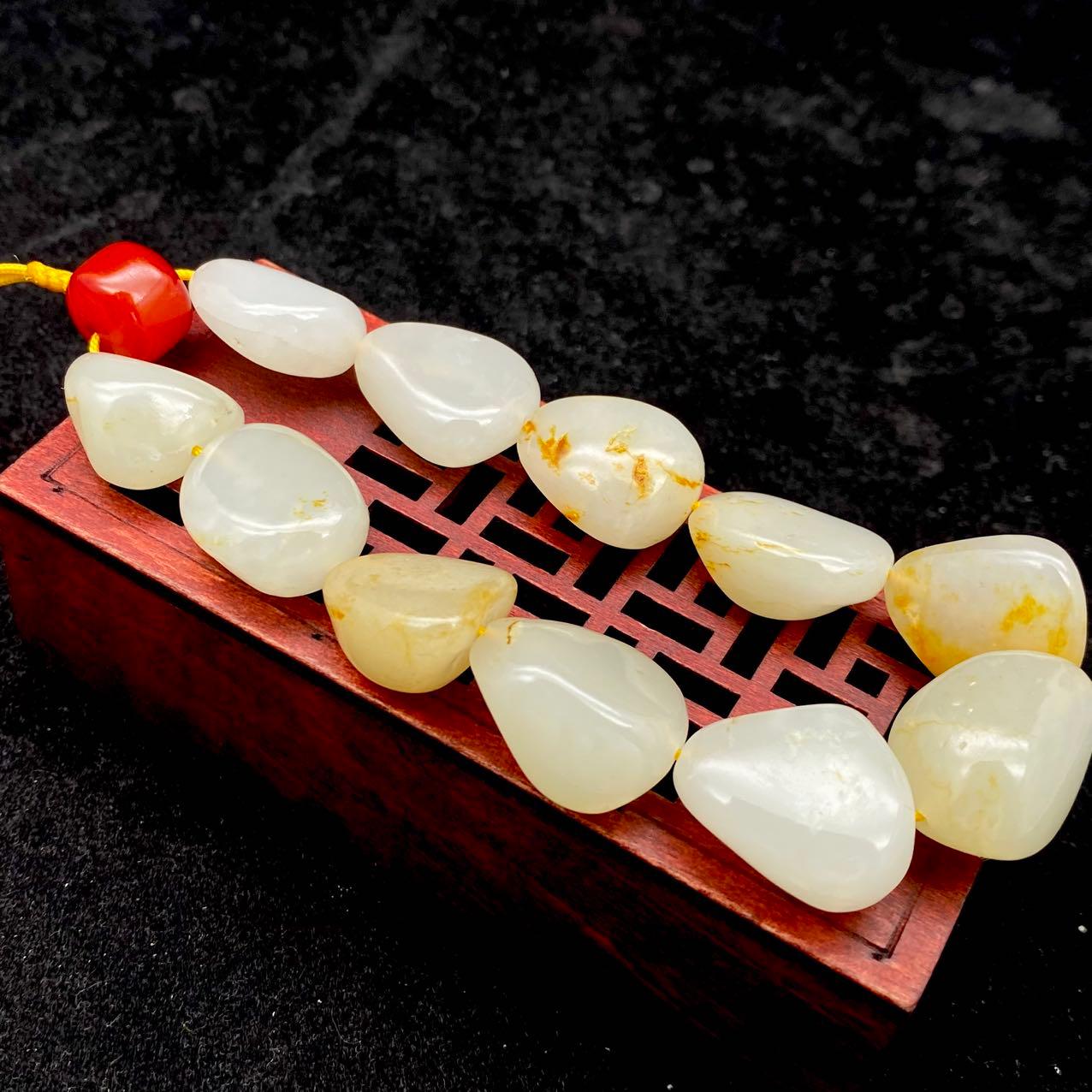 和田玉黄皮【精品手串】（59.6g）