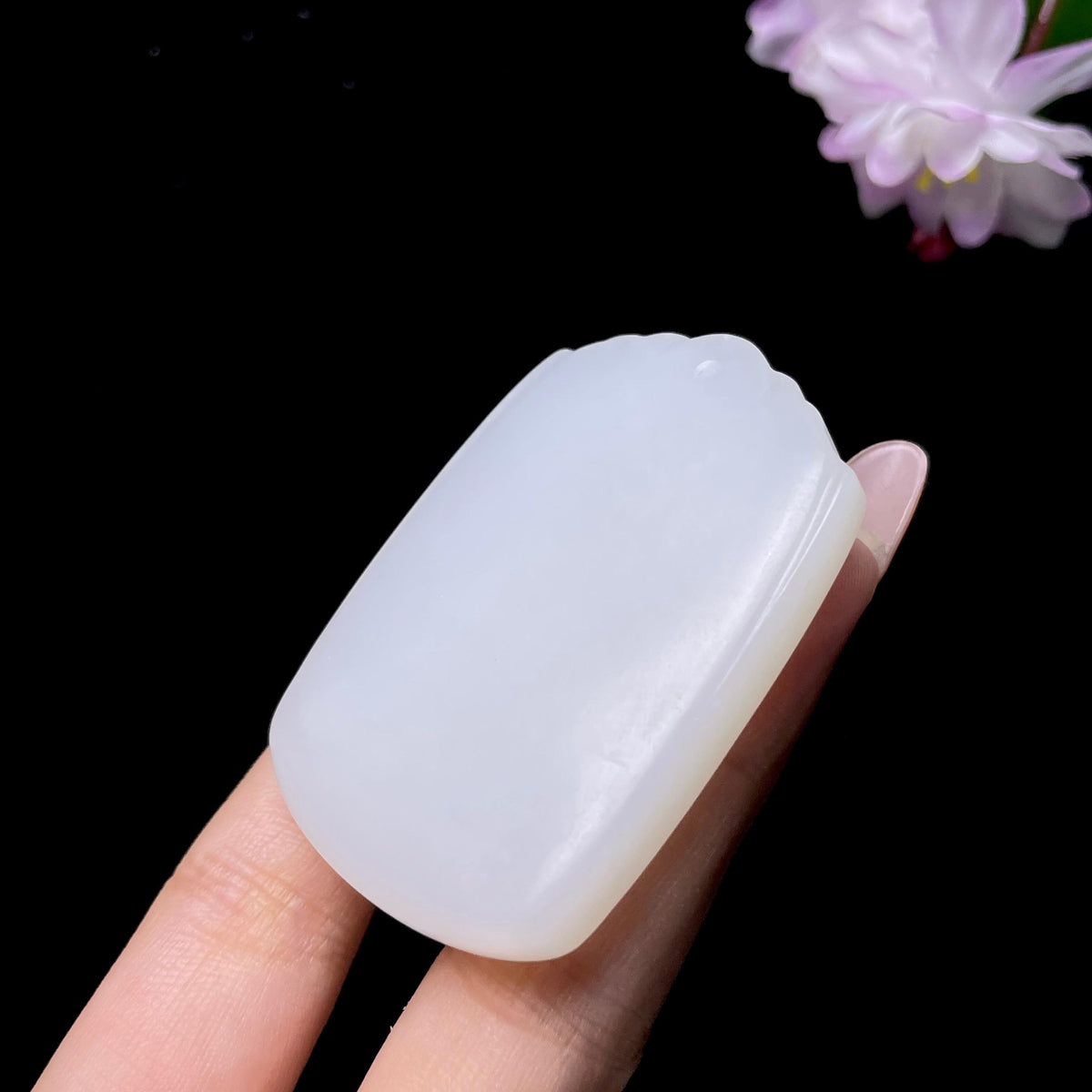 和田玉白玉无事牌（43.7g）