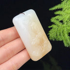 和田玉羊脂白玉糖白生肖虎牌（41.79g）