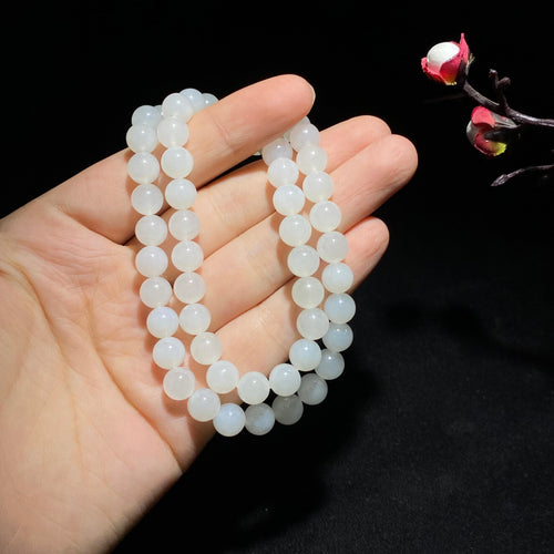 【超值推荐】和田山料冰底白玉项链（41.8克）