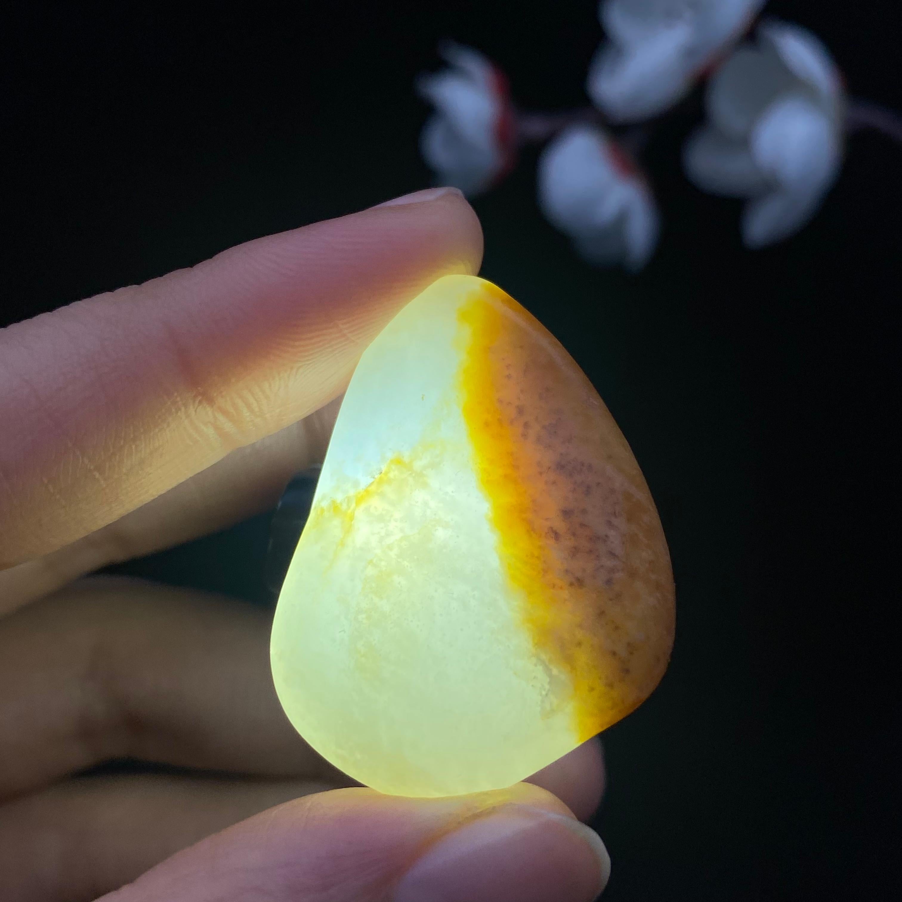 和田玉聚黄皮籽料吊坠籽（14.6g）