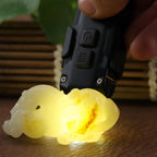 和田玉白玉洒金皮卧马吊坠（32.5g）