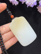和田玉且末料糖白玉平安无事牌（40.5g）
