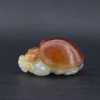 和田玉籽料红皮龙龟把件（50.7g）