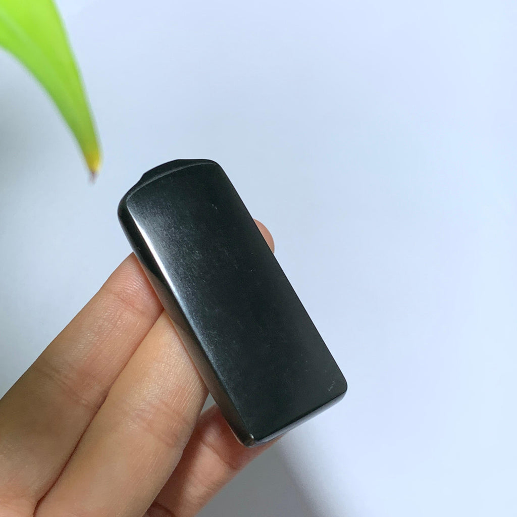 和田籽料黑青无事牌挂件（43.0g）