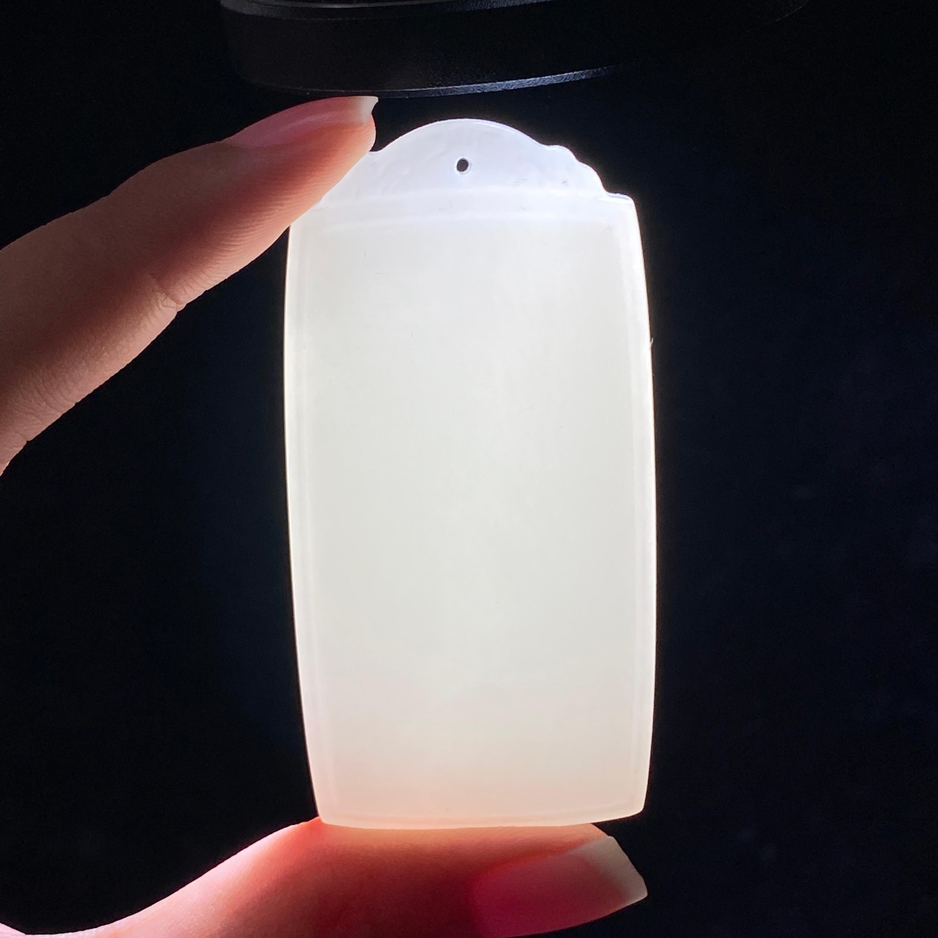 和田玉白玉无事牌（57.2g）