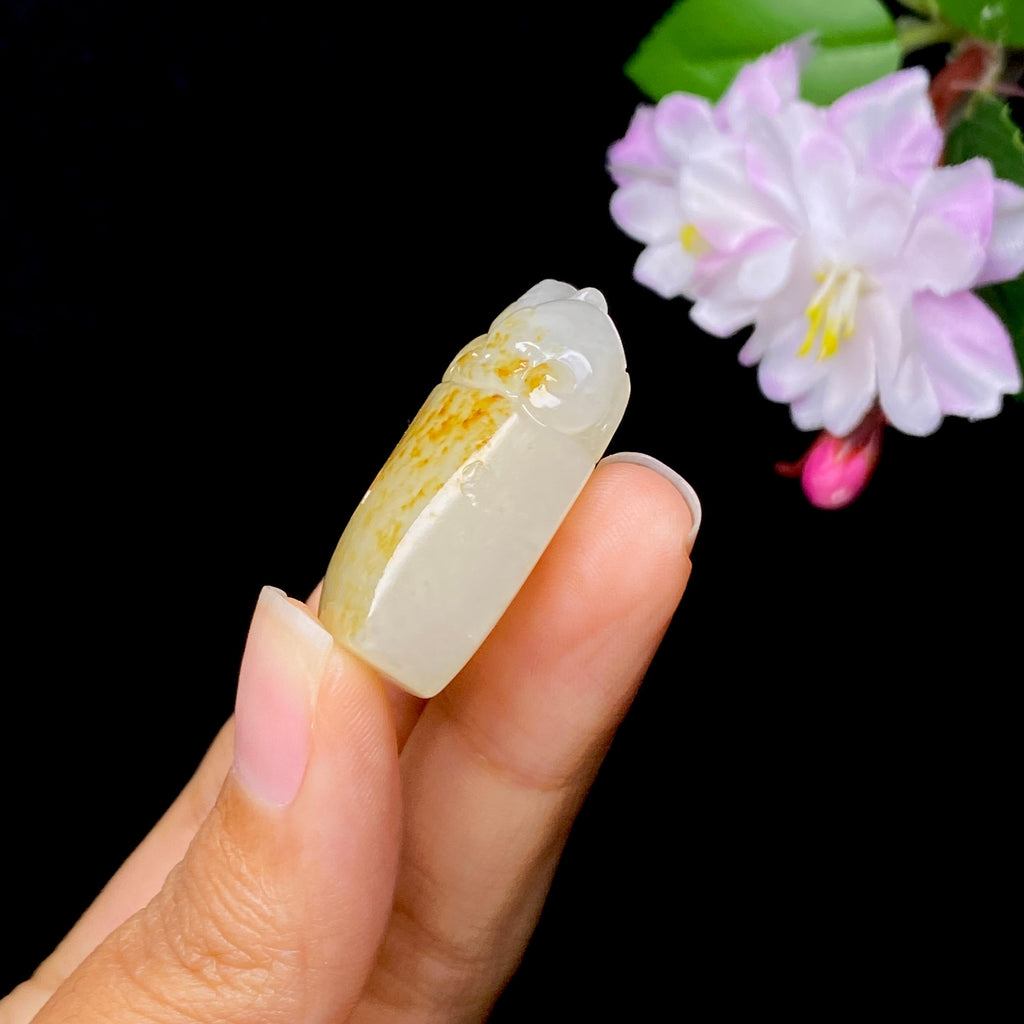 和田玉籽料貔貅玉琮（17.3g）