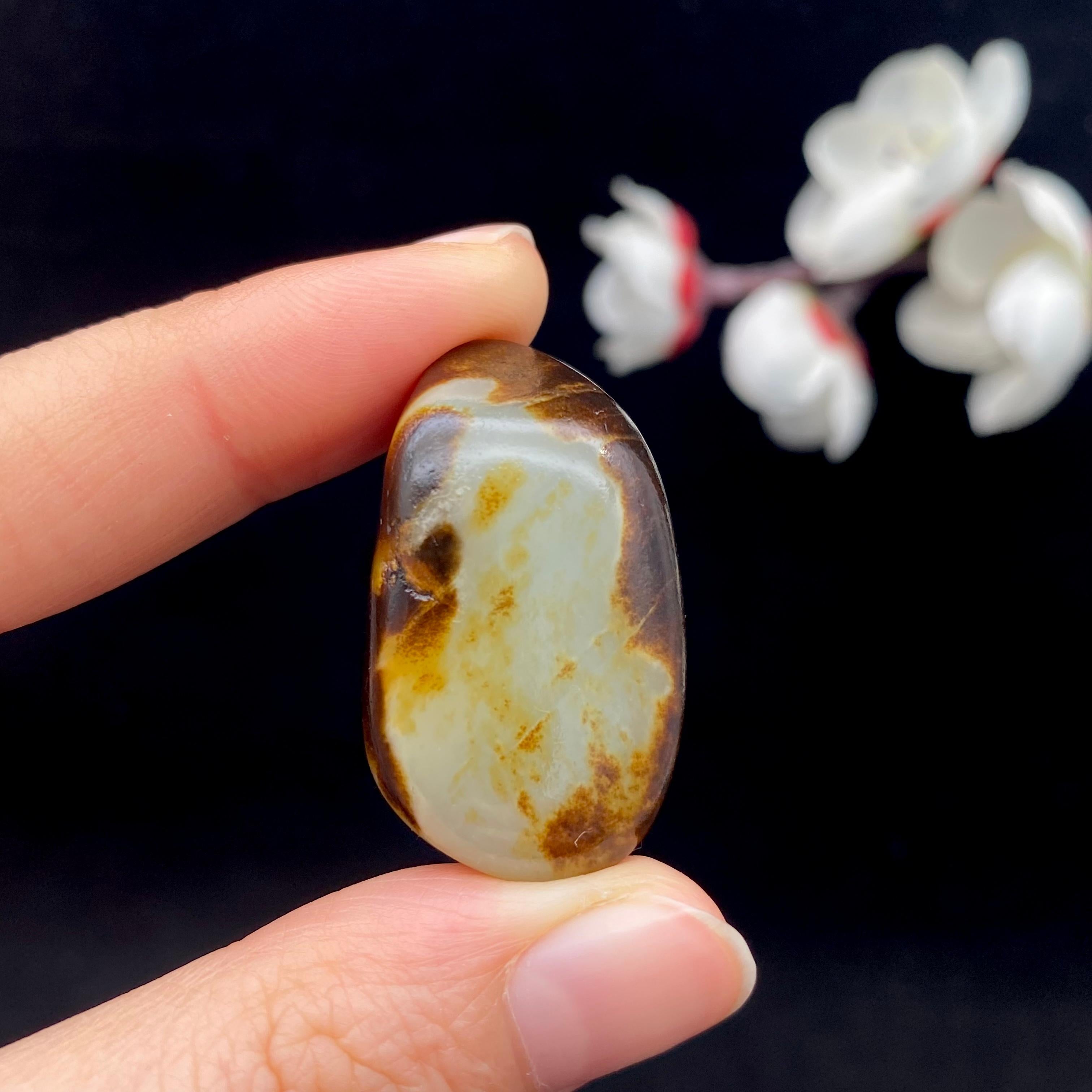 和田玉秋梨黑皮籽料（16.5g）